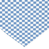 Blue White Checker Diamond Pattern ショートテーブルランナー (コーナー)