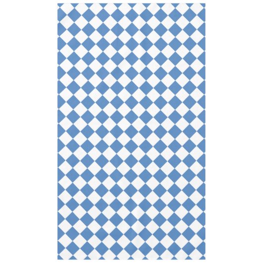 Blue White Checker Diamond Pattern テーブルクロス (正面)