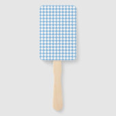 Blue White Checker Diamond Pattern ハンドファン (裏面)