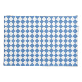 Blue White Checker Diamond Pattern 枕カバー (裏面)