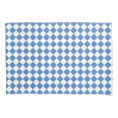 Blue White Checker Diamond Pattern 枕カバー (正面)