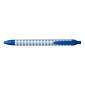 Blue White Checker Diamond Pattern 青ボールペン (裏面)