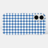 Blue White Checker Diamond Pattern Case-Mate iPhoneケース (裏面 (横))