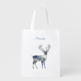 Blue White Chic Deer エコバッグ