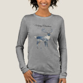 Blue White Chic Deer トライブレンドＴシャツ (正面)