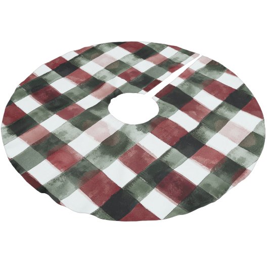 Blue White Chic Floral ブラッシュドポリエステルツリースカート (アングル)