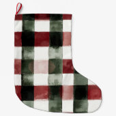 Blue White Chic Floral ラージクリスマスストッキング (正面)