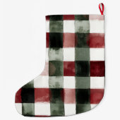 Blue White Chic Floral ラージクリスマスストッキング (裏面)