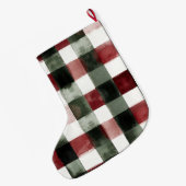 Blue White Chic Floral ラージクリスマスストッキング (裏面 (吊り時))