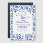 Blue & White Chinoiserie Bridal Shower Invitation マグネット招待状 (正面/裏面)
