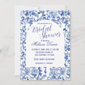 Blue & White Chinoiserie Bridal Shower Invitation 招待状 (正面)