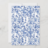 Blue & White Chinoiserie Bridal Shower Invitation 招待状 (裏面)