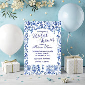Blue & White Chinoiserie Bridal Shower Invitation 招待状