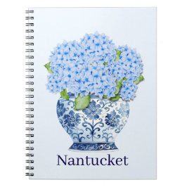 Blue & White Chinoiserie Floral Nantucket Notebook ノートブック