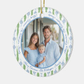 Blue & White Chinoiserie Garland Grandmillennial セラミックオーナメント (左)