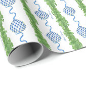 Blue & White Chinoiserie Garland Grandmillennial ラッピングペーパー (ロールコーナー)
