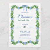 Blue & White Chinoiserie Garland Grandmillennial 招待状 (正面)