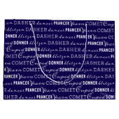 Blue & White Christmas Gift Bag | Santa's Reindeer ラージペーパーバッグ (裏面)