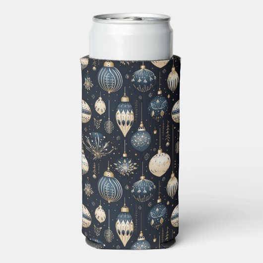 BLUE & WHITE CHRISTMAS HOLIDAY ORNAMENTS スリム缶クーラー (Seltzer裏面)