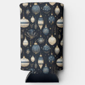 BLUE & WHITE CHRISTMAS HOLIDAY ORNAMENTS スリム缶クーラー (正面)