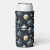 BLUE & WHITE CHRISTMAS HOLIDAY ORNAMENTS スリム缶クーラー (Seltzer裏面)