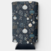 BLUE & WHITE CHRISTMAS HOLIDAY ORNAMENTS スリム缶クーラー (正面)