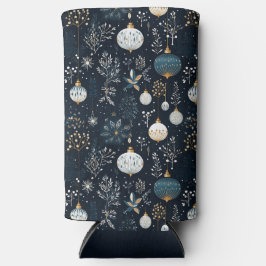 BLUE & WHITE CHRISTMAS HOLIDAY ORNAMENTS スリム缶クーラー