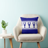 Blue White Coastal Lobster Stripes クッション (椅子)