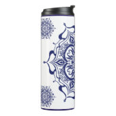 Blue & White creature mandala Thermal Tumbler タンブラー (回転左)