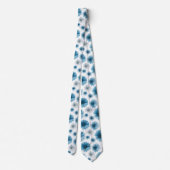 Blue White Daisy Floral Pattern ネクタイ (裏面)