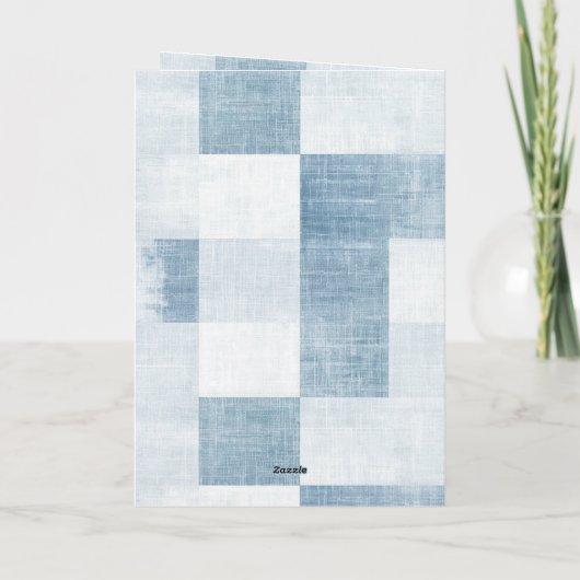 Blue White Denim Jean Heart Personalized Name カード (裏面)