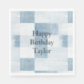 Blue White Denim Jean Stripes   スタンダードランチョンナプキン (正面)