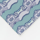 Blue & White Design フリースブランケット (角)