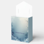 blue white Dreamy coastal marble ink wedding フェイバーボックス (オープン)