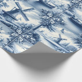 Blue & White Dutch Landscape Pattern • Tile-Inspir ラッピングペーパー (角)