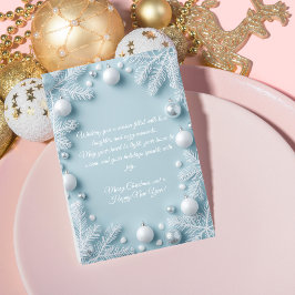 Blue & White Elegant Christmas Greeting Card シーズンカード
