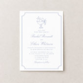 Blue & White Elegant Frame Wedding Invitation 案内状