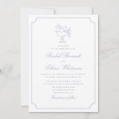 Blue & White Elegant Frame Wedding Invitation 案内状 (正面)