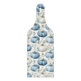 BLUE & WHITE FALL PUMPKINS & GOLD FLOWERS カッティングボード