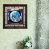 Blue/White Faux Stained-Glass Nautilus Shell 2 タイル
