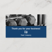 Blue White Fitness Branding Seasonal Review Thanks 名刺 (正面)