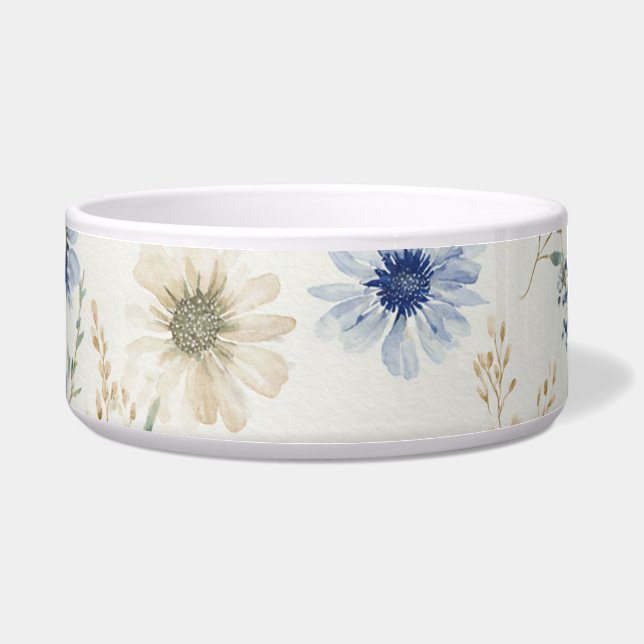 Blue White Floral   ボウル (正面)