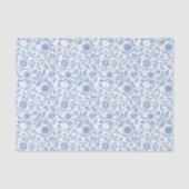 Blue White Floral Boho Botanical Pattern Whimsical 薄葉紙 (正面)
