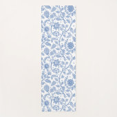 Blue White Floral Botanical Pattern Whimsical Boho ヨガマット (正面)