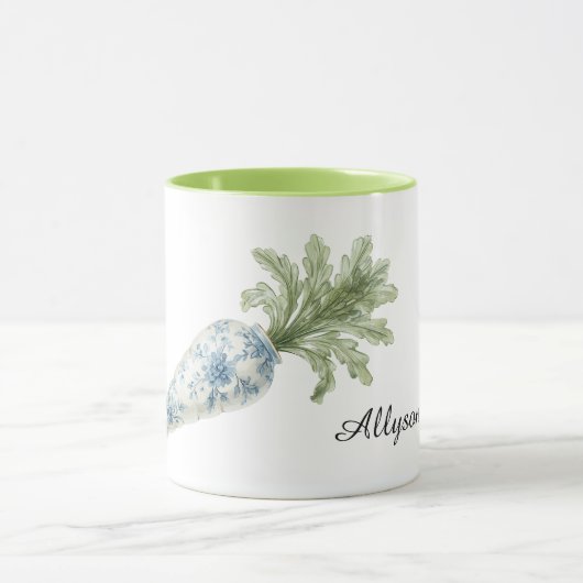 Blue White Floral Carrot マグカップ (中央)