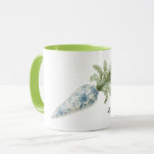 Blue White Floral Carrot マグカップ (正面左)