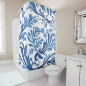 Blue & White Floral Design | Chinoiserie Pattern シャワーカーテン (インサイチュ)