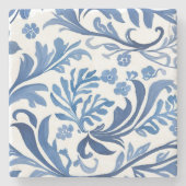 Blue & White Floral Design | Chinoiserie Pattern ストーンコースター (正面)