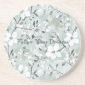 Blue White Floral Dragonflies コースター (正面)