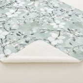 Blue White Floral Dragonflies シェルパブランケット (3/4)